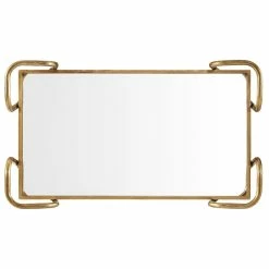 Outlet ✔️ Pemberly Row Mid-Century Mirrored Bar Cart In Gold 😀 -Guest Chairs Sales 1802845 5 L