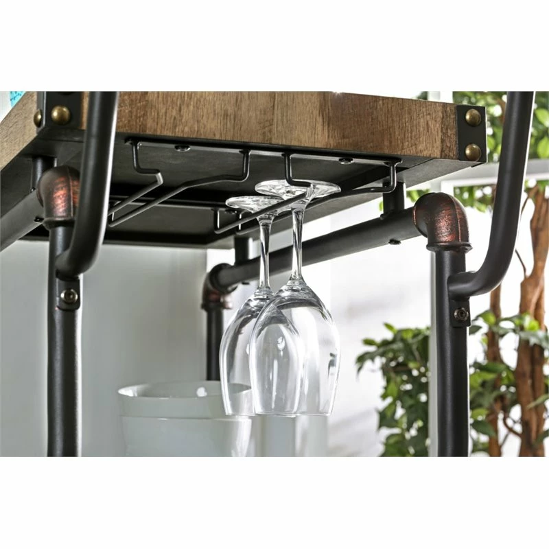 Outlet β Bowery Hill Industrial Bar Cart In Antique Black π 2 Outlet β Bowery Hill Industrial Bar Cart In Antique Black π - Image 2