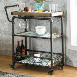 Outlet β Bowery Hill Industrial Bar Cart In Antique Black π 7 Outlet β Bowery Hill Industrial Bar Cart In Antique Black π -Guest Chairs Sales 1804636 88 L