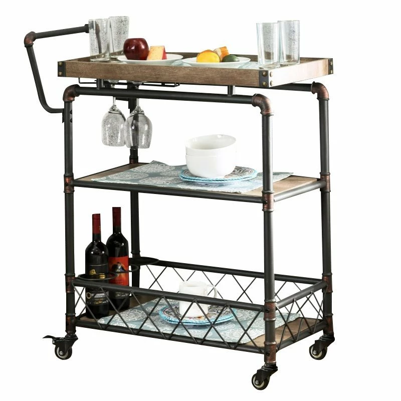 Outlet β Bowery Hill Industrial Bar Cart In Antique Black π 1 Outlet β Bowery Hill Industrial Bar Cart In Antique Black π