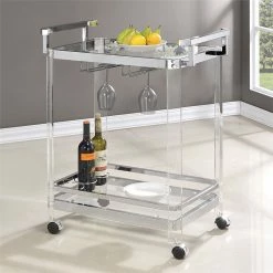 Flash Sale 😉 Bowery Hill Bar Cart In Chrome 🛒