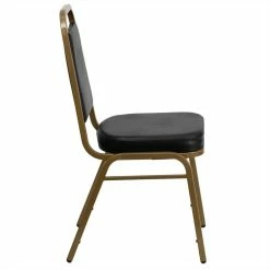 Flash Sale 🎉 Bowery Hill Stacking Banquet Stacking Chair In Black And Gold ✨ -Guest Chairs Sales 1816170 1 L