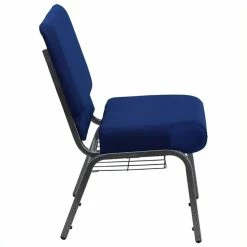 Discount 💯 Bowery Hill Church Stacking Guest Chair In Navy Blue 🥰 -Guest Chairs Sales 1816172 2 L