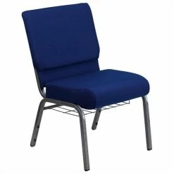 Discount ๐ฏ Bowery Hill Church Stacking Guest Chair In Navy Blue ๐ฅฐ