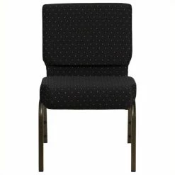 Best Sale 🔥 Bowery Hill Dotted Church Stacking Guest Chair In Black ✔️