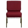 Best reviews of 🔔 Bowery Hill Church Stacking Chair In Burgundy And Gold ❤️