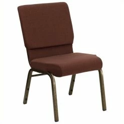 Brand new 🔔 Bowery Hill Church Stacking Guest Chair In Brown And Gold 😉