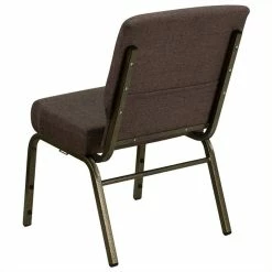 Buy 😍 Bowery Hill Stacking Church Stacking Guest Chair In Brown 👏 -Guest Chairs Sales 1816592 3 L
