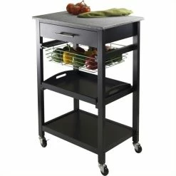 Brand new 💯 Pemberly Row Utility Cart In Black 😀 -Guest Chairs Sales 1820228 3 L