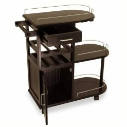Outlet ๐ Pemberly Row Entertainment Cart In Espresso Beechwood โ๏ธ