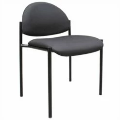 Outlet 🎁 Scranton & Co Armless Fabric Stacking Chair In Black 🛒