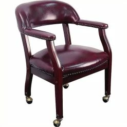 Cheap ❤️ Scranton & Co Luxurious Conference Guest Chair In Burgundy 🧨