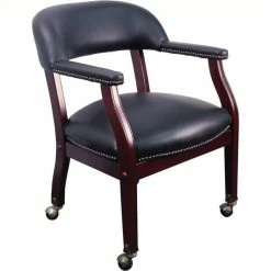 New 👏 Scranton & Co Luxurious Conference Guest Chair In Black With Casters 🎉