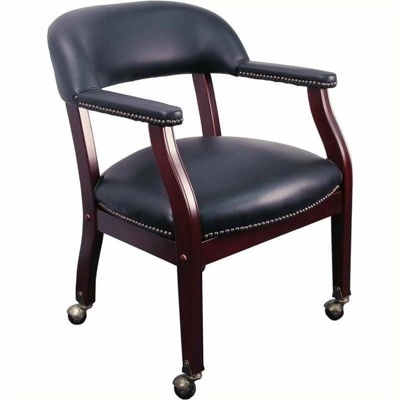 New ๐ Scranton & Co Luxurious Conference Guest Chair In Black With Casters ๐ 1 New ๐ Scranton & Co Luxurious Conference Guest Chair In Black With Casters ๐