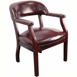 Buy 🥰 Scranton & Co Luxurious Conference Guest Chair In Burgundy 🔔