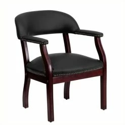 Flash Sale 🤩 Scranton & Co Leather Conference Guest Chair In Black 🎉