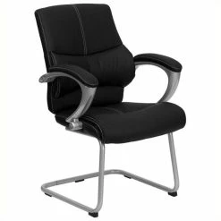 New โ๏ธ Scranton & Co Executive Side Office Guest Chair With Black Leather ๐คฉ