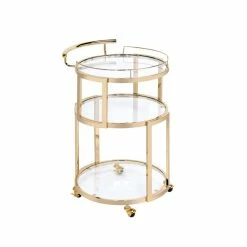 Best reviews of 🧨 ACME Furniture Madelina Glass Top Serving Cart In Gold 🔔