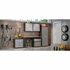 Hot Sale 😀 Manhattan Comfort Fortress Metal 2 Door Mobile Garage Cabinet In Gray 🎁 -Guest Chairs Sales 1839944 18 L