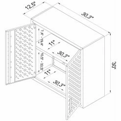 Best Sale 😉 Manhattan Comfort Fortress Metal 2 Pc. 2 Door Floating Garage Cabinet Set In Gray ❤️ -Guest Chairs Sales 1840153 19 L