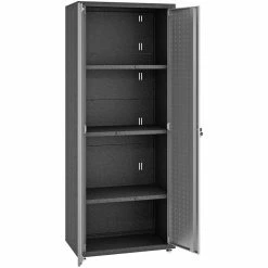 Wholesale 😍 Manhattan Comfort Fortress Metal 2 Door Garage Cabinet In Gray 🌟 -Guest Chairs Sales 1840155 13 L