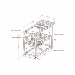 Wholesale 😉 Furniture Of America Kendra Contemporary Metal Bar Cart In Chrome 🎁 -Guest Chairs Sales 1866819 4 L