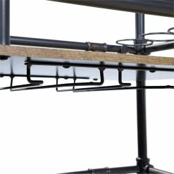 Best Sale 👍 Furniture Of America Byson Industrial Metal Bar Cart In Sand Black ❤️ -Guest Chairs Sales 1866914 5 L