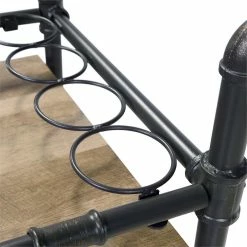 Best Sale 👍 Furniture Of America Byson Industrial Metal Bar Cart In Sand Black ❤️ -Guest Chairs Sales 1866914 6 L