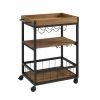 Best deal 🎉 Riverbay Furniture Kitchen Cart In Black With Wood Planked Top 😉