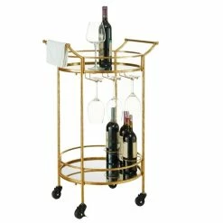 Promo ⭐ Riverbay Furniture Metal Bar Cart In Gold ❤️ -Guest Chairs Sales 1885368 1 L