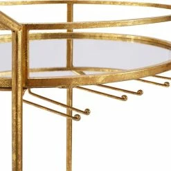 Promo ⭐ Riverbay Furniture Metal Bar Cart In Gold ❤️ -Guest Chairs Sales 1885368 3 L