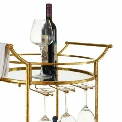 Promo ⭐ Riverbay Furniture Metal Bar Cart In Gold ❤️ -Guest Chairs Sales 1885368 4 L