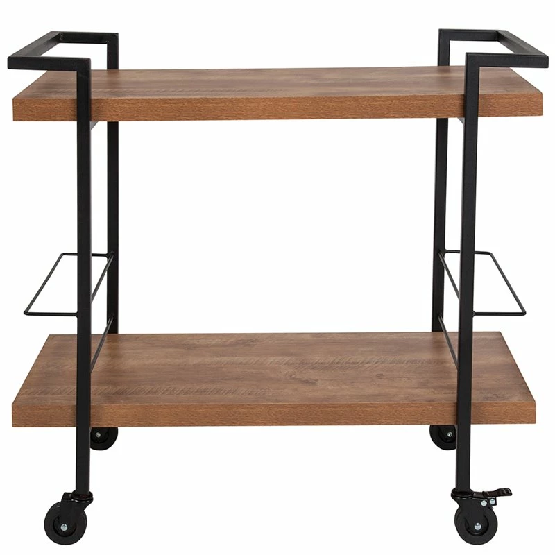 Hot Sale β Flash Furniture Castleberry Bar Cart In Rustic And Black π 2 Hot Sale β Flash Furniture Castleberry Bar Cart In Rustic And Black π - Image 2