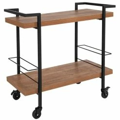 Hot Sale ⌛ Flash Furniture Castleberry Bar Cart In Rustic And Black 👏