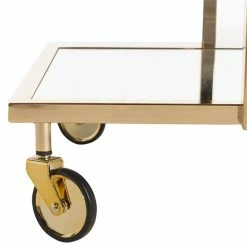 Cheapest 🛒 Safavieh Capri 2 Tier Glass Bar Cart In Gold 🎉 -Guest Chairs Sales 1905906 6 L