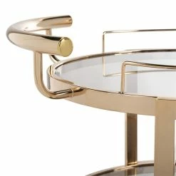 Buy ⌛ Safavieh Rio 3 Tier Glass Bar Cart In Gold 😀 -Guest Chairs Sales 1905912 4 L