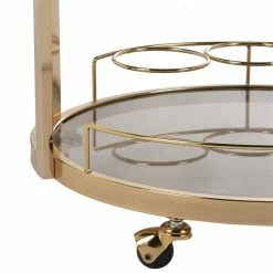 Buy ⌛ Safavieh Rio 3 Tier Glass Bar Cart In Gold 😀 -Guest Chairs Sales 1905912 5 L