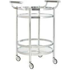 Cheap π₯° Safavieh Sienna 2 Tier Glass Bar Cart In Chrome π―