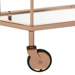 Hot Sale ⌛ Safavieh Silva 2 Tier Mirrored Bar Cart In Rose Gold 🎉 -Guest Chairs Sales 1905916 5 L