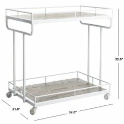 Buy π₯ Safavieh Dawson 2 Tier Bar Cart In Rustic Oak And White π 16 Buy π₯ Safavieh Dawson 2 Tier Bar Cart In Rustic Oak And White π -Guest Chairs Sales 1914687 7 L