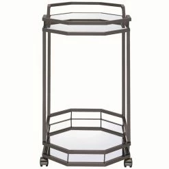 Outlet 👏 Coaster 2 Tier Mirrored Bar Cart In Nickel 🌟 -Guest Chairs Sales 1927140 3 L