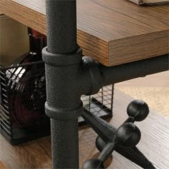 Wholesale 👍 Sauder Iron City Multi Purpose Cart In Checked Oak And Black 🔔 -Guest Chairs Sales 1927294 15 L