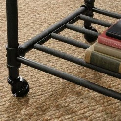 Wholesale 👍 Sauder Iron City Multi Purpose Cart In Checked Oak And Black 🔔 -Guest Chairs Sales 1927294 18 L