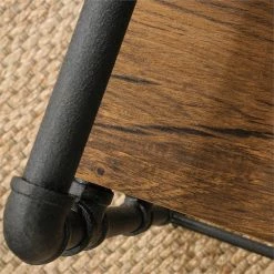 Wholesale 👍 Sauder Iron City Multi Purpose Cart In Checked Oak And Black 🔔 -Guest Chairs Sales 1927294 20 L