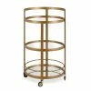 Cheapest ✨ Henn&Hart 21" Brass Finish Metal/Glass Bar Cart 🤩