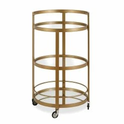 Cheapest β¨ Henn&Hart 21" Brass Finish Metal/Glass Bar Cart π€©
