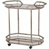 Discount 🛒 Southern Enterprises SEI Furniture Ari 31" Mirrored Bar Cart In Champagne 💯