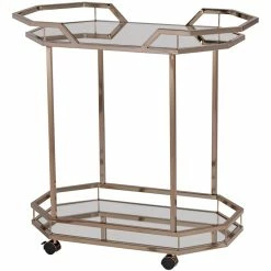 Discount π Southern Enterprises SEI Furniture Ari 31" Mirrored Bar Cart In Champagne π―