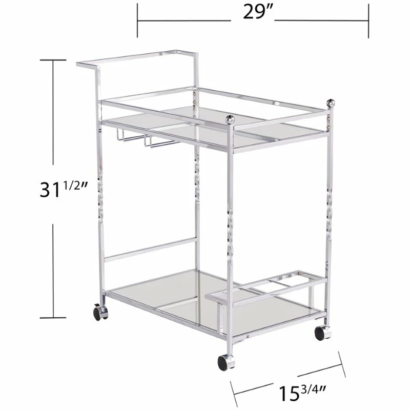 Top 10 ❤️ Southern Enterprises SEI Furniture Ivers Mirrored Metal Bar Cart In Chrome ✨ 10 Top 10 ❤️ Southern Enterprises SEI Furniture Ivers Mirrored Metal Bar Cart In Chrome ✨ - Image 10