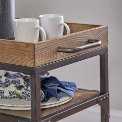 Buy ✨ Linon Collin Metal Bar Cart In Weathered Brown 👏 -Guest Chairs Sales 1950134 30 L